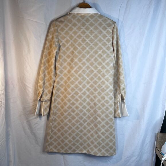 VTG Chapter Two Diamond Pattern Shirt Dress Retro 70s Button Placket Size 10 - Picture 2 of 9